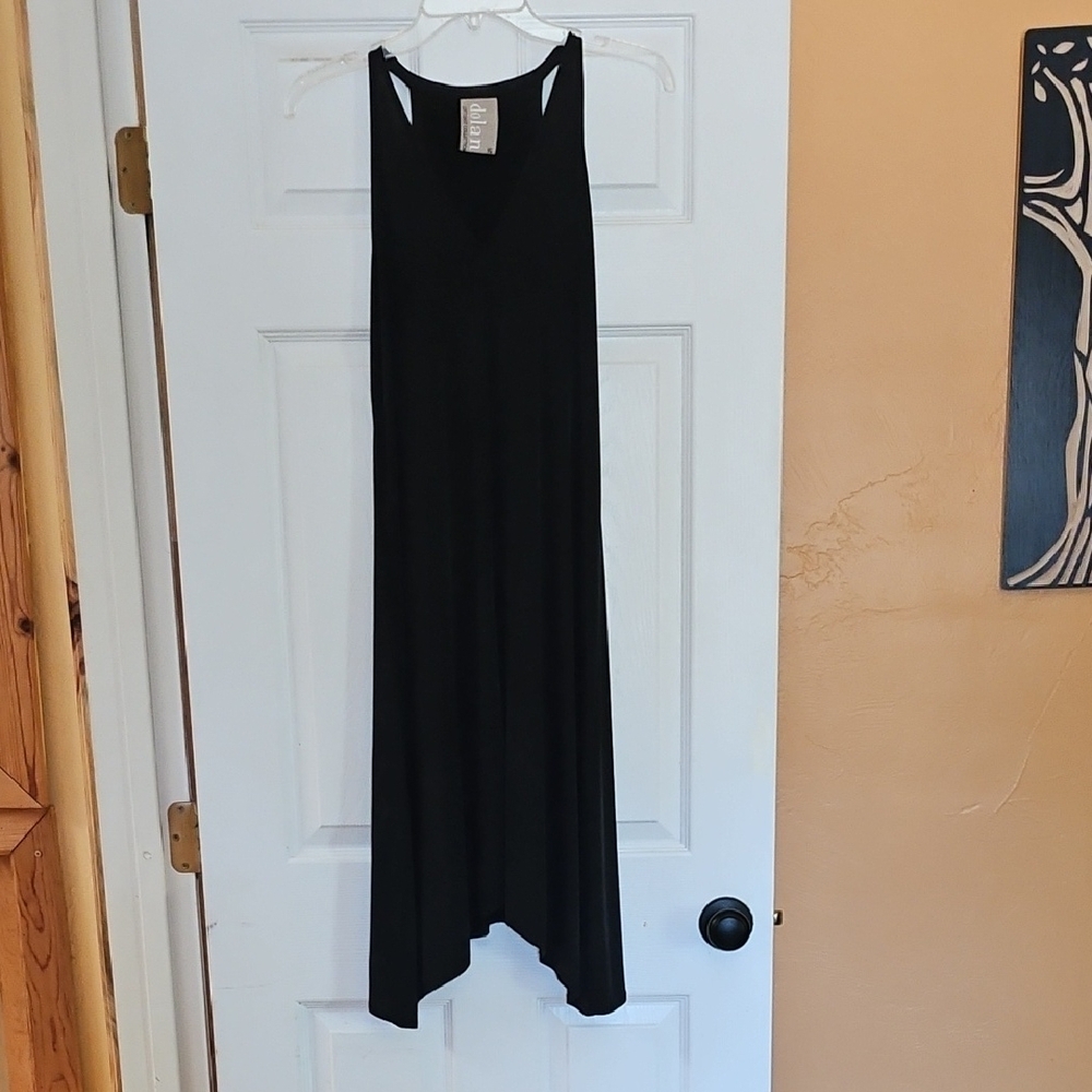 Dolan Black Asymmetrical Halter Midi Dress